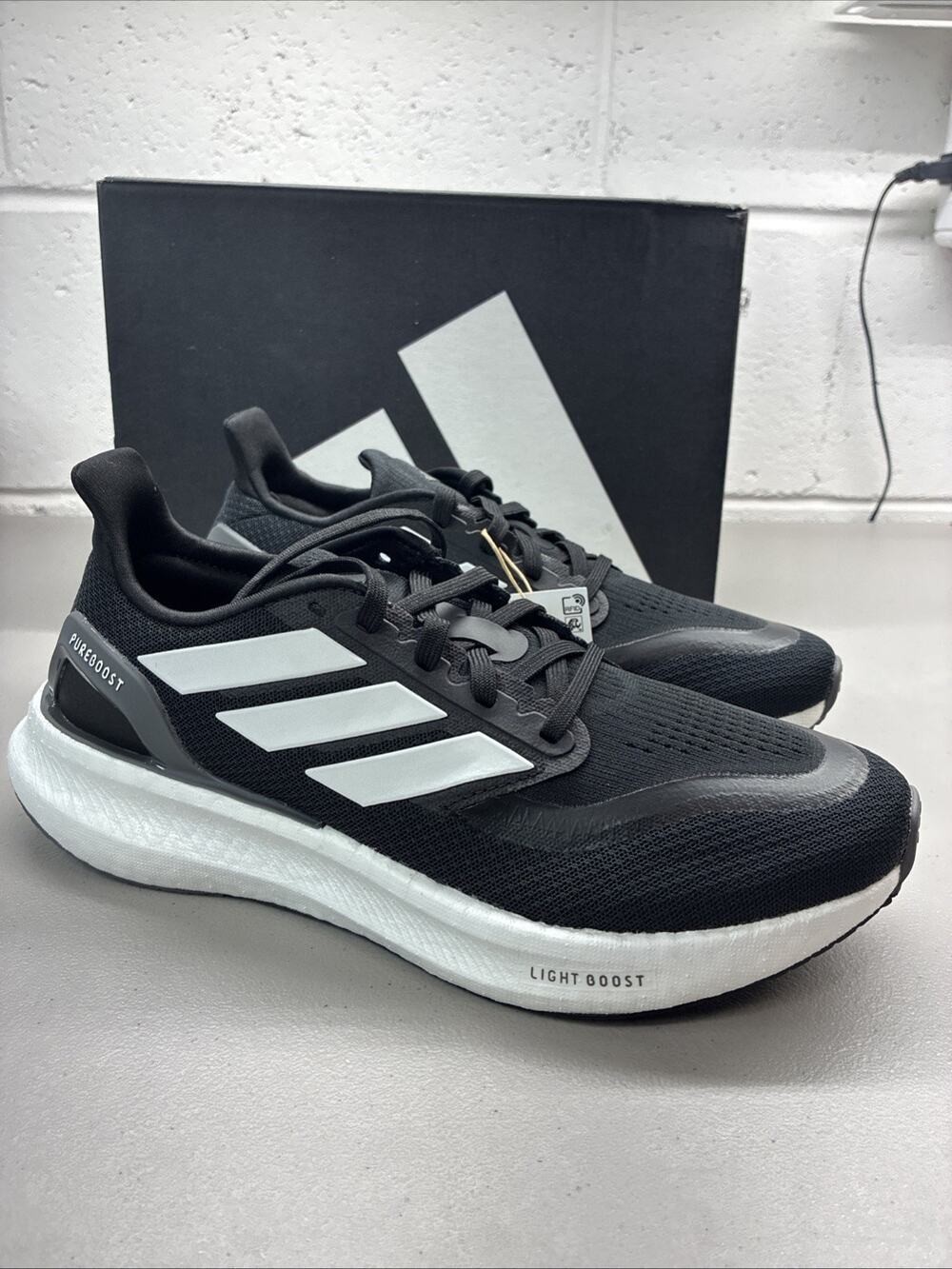 Adidas Women's Size 8 Pureboost 5 Running Sneaker, Black/White/Grey, IF9201